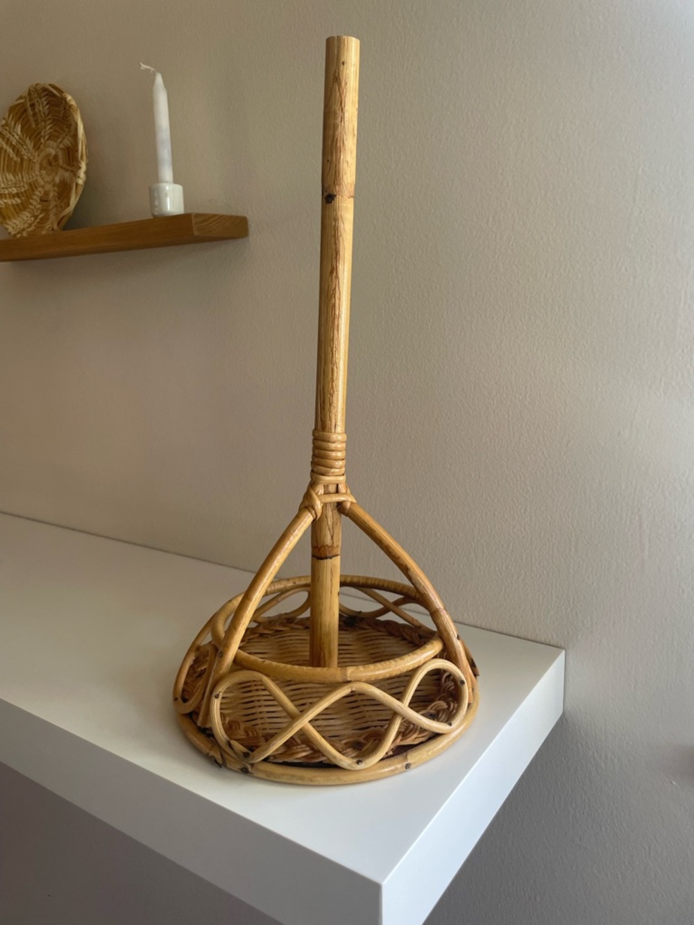 Woven Rattan Paper Towel Holder